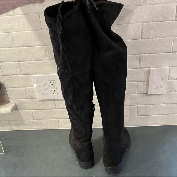 ANA sz 7 Pixie black vegan micro suede OTK boots - Picture 8 of 16